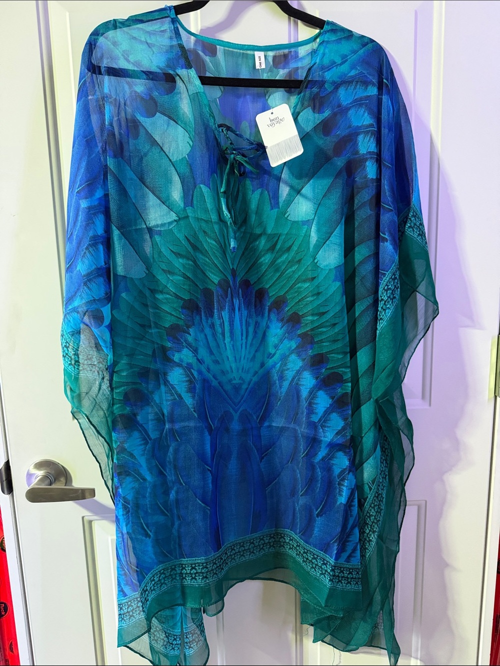 NWT Bon Voyage resortwear kaftan swimsuit cover-up - Picture 2 of 6